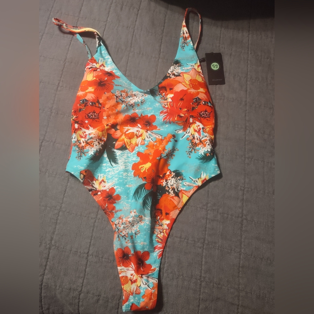 Thong swimwear Floral summer vacation one piece